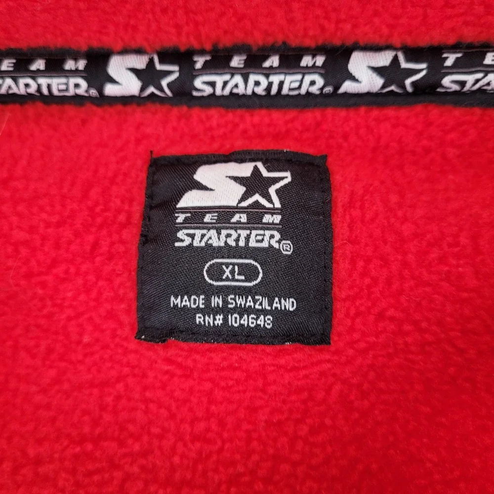 Starter‎ Vintage Nebraska Huskers Mens XL Red Fleece Quarter Zip Pullover Jacket
